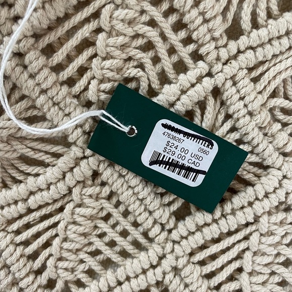 NWT Urban Outfitters Macramé Rattan Catch-All Basket- Small - Picture 11 of 12